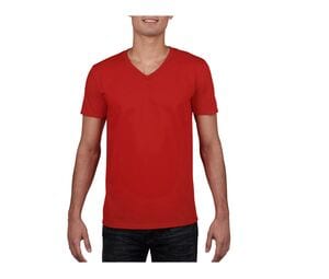Gildan GN646 - T-shirt med V-hals til mænd, 100% bomuld Red