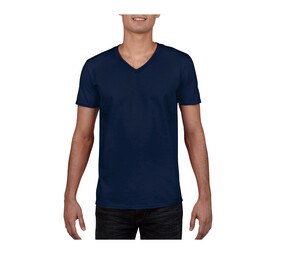 Gildan GN646 - T-shirt med V-hals til mænd, 100% bomuld Navy