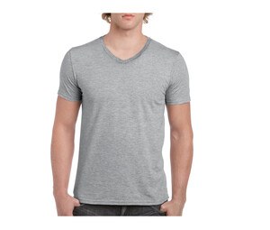 Gildan GN646 - T-shirt med V-hals til mænd, 100% bomuld Sport Grey