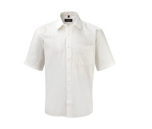 Russell Collection JZ937 - Herre kortærmet skjorte 100% bomuld White