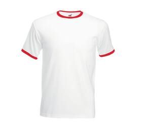 Fruit of the Loom SC245 - Ringer herre T-shirt 100% bomuld White/Red