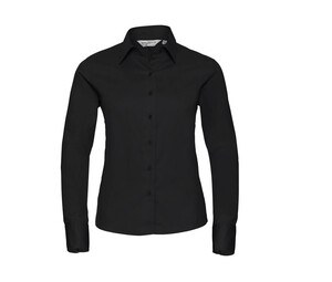 Russell Collection JZ16F - Dameskjorte 100% bomuld Black