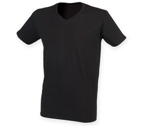 Skinnifit SF122 - T-shirt med V-udskæring i bomuld til mænd