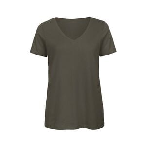 B&C BC045 - T-shirt med V-hals til kvinder i økologisk bomuld