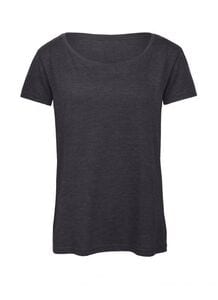 B&C BC056 - Tri-Blend T-shirt til kvinder Heather Dark Grey