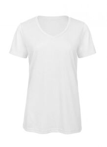 B&C BC058 - T-shirt med V-udskæring, V-udskæring til kvinder White