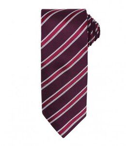 Premier PR783 - Waffle Stripe Tie Burgundy/Aubergine