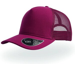 Atlantis AT083 - 5 Panel Jersey Visir Cap Burgundy