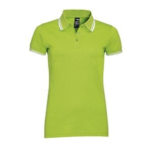 SOL'S 00578 - Kortærmet poloshirt Kvinder Pasadena Lime / White