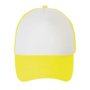 SOL'S 01668 - 5 Panel Bubble Mesh Cap White / Neon Yellow