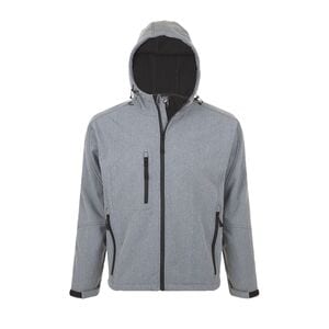 SOL'S 46602 - Softshell med hætte til mænd Mixed Grey