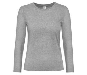 B&C BC08T - Langærmet T-shirt til kvinder Sport Grey