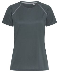 Stedman STE8130 - Active Team Raglan T-shirt med rund hals til kvinder Granite Grey