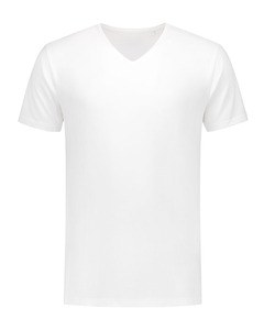 Lemon & Soda LEM1135 - Elastan T-shirt med V-udskæring White