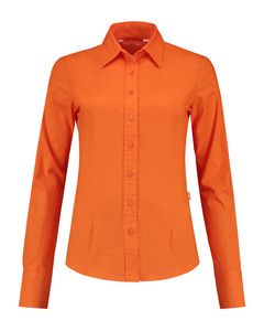 Lemon & Soda LEM3985 - Langærmet Poplin skjorte til kvinder Orange