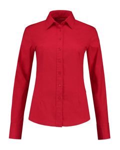 Lemon & Soda LEM3985 - Langærmet Poplin skjorte til kvinder Red