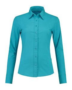 Lemon & Soda LEM3985 - Langærmet Poplin skjorte til kvinder Turquoise