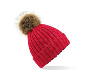 Beechfield BF412 - Pop Pom Chunky Strik Hat Classic Red