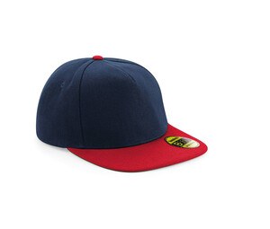 Beechfield BF660 - Flat Visir Snapback hætte French Navy / Classic Red