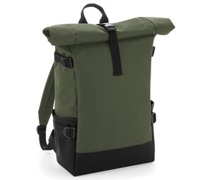 Bag Base BG858 - Farverig rygsæk med roll up -flap Olive Green/Black