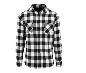 Build Your Brand BY031 - Flannel skjorte Black / White