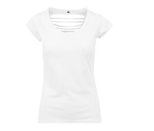 Build Your Brand BY035 - T-shirt til kvinder med ridset ryg White