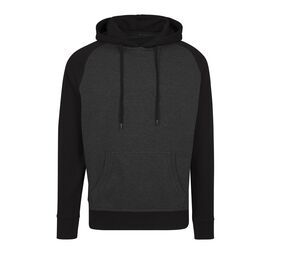Build Your Brand BY077 - Sweatshirt med hætte med Raglanærmer Charcoal/ Black