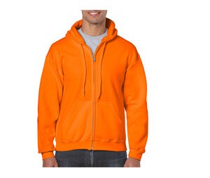 Gildan GN960 - Hættetrøje med lynlås til mænd Safety Orange