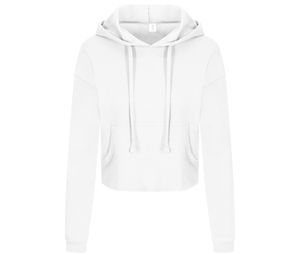 AWDIS JUST HOODS JH016 - Kort sweatshirt til kvinder Arctic White