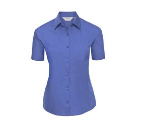 Russell Collection JZ35F - Poplin skjorte til kvinder Corporate Blue