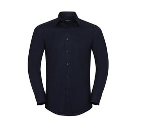 Russell Collection JZ922 - Oxford -skjorte til mænd med italiensk krave Bright Navy