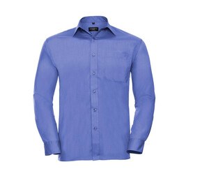 Russell Collection JZ934 - Herre Poplin skjorte Corporate Blue