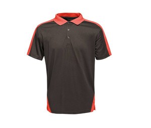Regatta RGS174 - Kontrast Coolweave Poloshirt Black / Classic Red