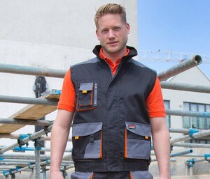 Result RS317 - Lite Work Bodywarmer Black / Grey / Orange