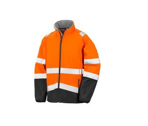 Result RS450 - Høj synlighed Work Softshell jakke Fluorescent Orange/ Black