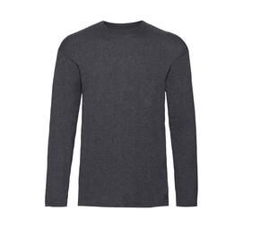 Fruit of the Loom SC233 - Herre t-shirt Lange ærmer 100% bomuld Dark Heather Grey