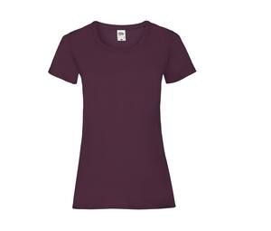 Fruit of the Loom SC600 - Lady-Fit bomuldst-shirt Burgundy
