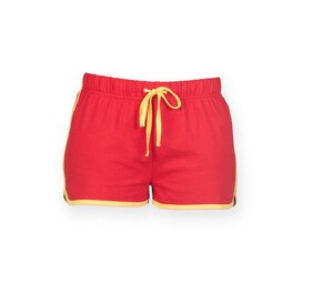 SF Women SK069 - Retro shorts til kvinder Red / Yellow