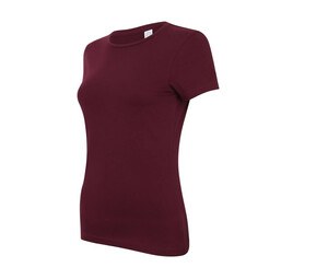 Skinnifit SK121 - T-shirt i bomuld til kvinder Burgundy