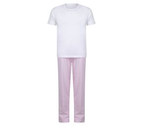 Towel city TC059 - Børnepyjamasæt White / Pink Stripes