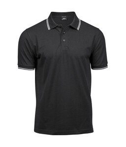 Tee Jays TJ1407 - Herre poloshirt med kontrastfarve og ærmer Black / White