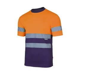 VELILLA V5506 - Høj synlighed To-tonet teknisk T-shirt Fluo Orange / Navy