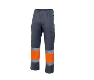 VELILLA VL157 - To-tonede bukser med høj synlighed Grey / Fluo Orange