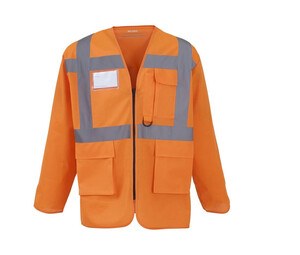 Yoko YK800 - Langærmet sikkerhedsjakke med flere lommer Hi Vis Orange