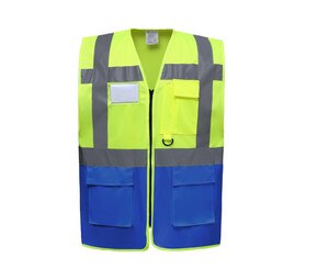 Yoko YK801 - Høj sikkerhed multifunktionsvest Hi Vis Yellow / Royal Blue