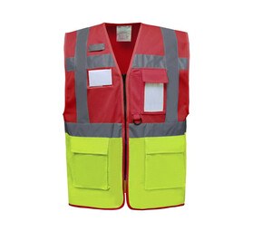 Yoko YK820 - Høj synlighed mesh vest Red / Hi Vis Yellow