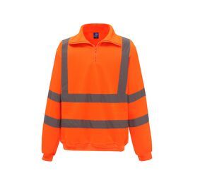 Yoko YKK06 - Sweatshirt med lynlås med høj synlighed Hi Vis Orange