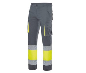 VELILLA V13002 - Bukser med flere lommer Grey/Fluo Yellow