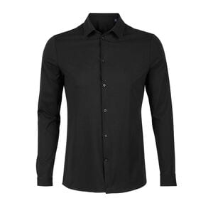 NEOBLU 03198 - Balthazar Mænds Merceriseret Jersey -skjorte Deep Black