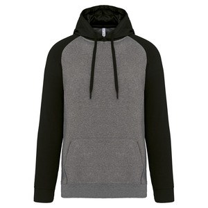 Proact PA369 - Sweatshirt med hætte til voksne Grey Heather/ Black